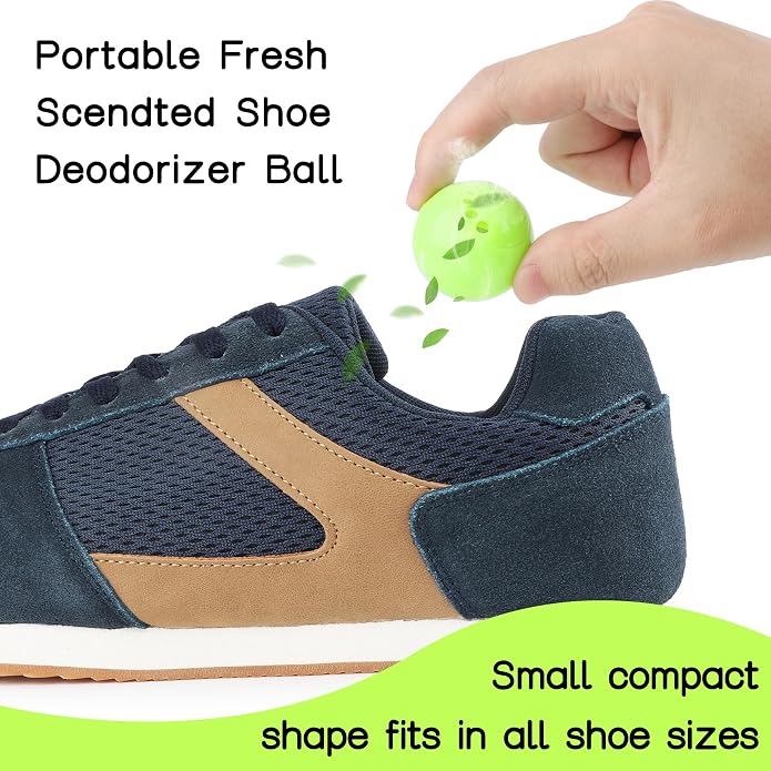 TIESTRA Shoe Deodorizer Balls (6 Pack) – Odor Eaters for Sneaker | Odor Eliminator Air Freshener for Closet, Locker, Gym Bag