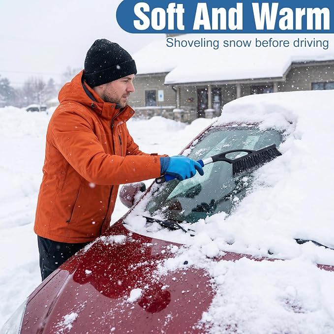 12 Pairs Waterproof Work Gloves Bulk, Safety Work Gloves for Men and Women, Double Coated Latex Non-Slip Grip, Durable for Gardening, Construction, Car Cleaning and Outdoor Activities (Blue)