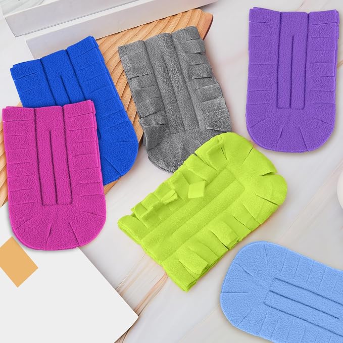 Zubebe 6 Pcs Reusable Duster Refills Fleece,Elegant Color | Soft Polyester Fiber Flat Duster Refill Multi Surface Washable Cleaning Pad Tools for Home, Blinds, Car, Pet, Furniture, Fans