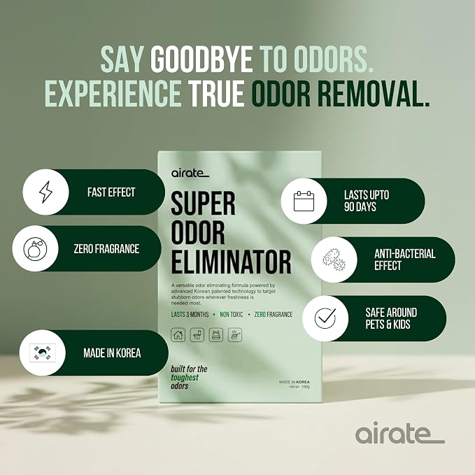 Super Odor Eliminator Pouch – Korean Patented Multi-Purpose Air Purifying Bag for Cars, Closets, Gym Bags, Lockers, Backpacks & Home – Fragrance-Free, Lasts 90 Days