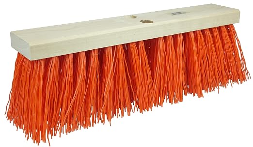 Weiler 42054 18" Street Broom, 5-1/4" Trim Length, Orange Polypropylene Fill, Made in the USA