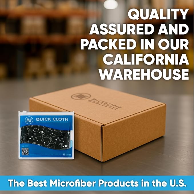 Microfiber Wholesale Quick Cloth Glasses Cleaning Cloths – 8x8 Dogs 1 Pack | with Case | Double-Sided Lens Cleaner for Eyeglasses, Camera, Screens & Glass | Reusable Microfiber Glass Polishing Cloths