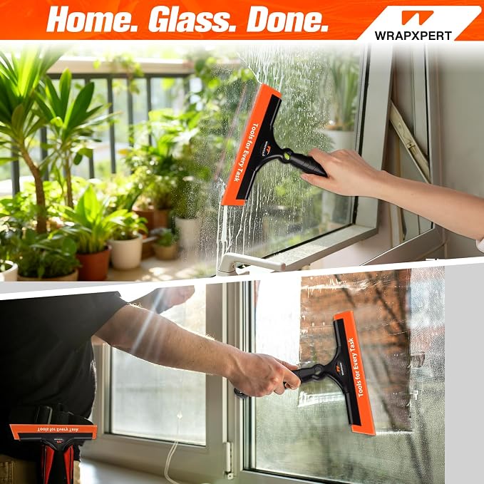 WRAPXPERT Window Tint Squeegee 2PCS 8-INCH Wide Blade Squeegee for Car Window Film Installation, Windows Tint Tool Kit for Windshield, Rear Glass Water Removal Bathroom Cleaning Kit