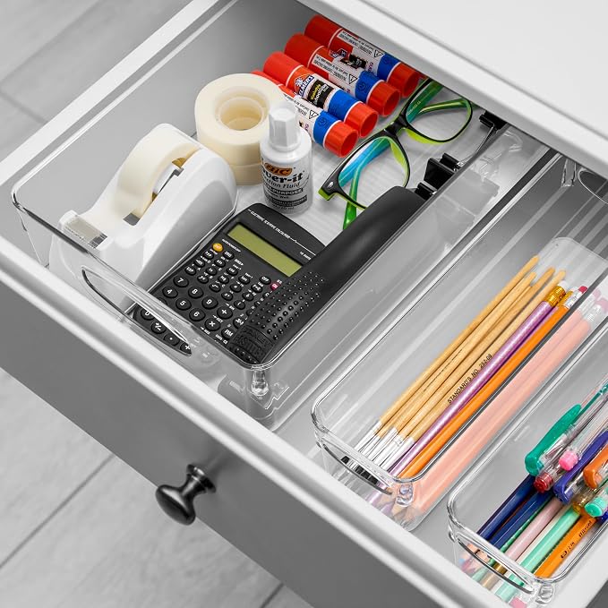 Sorbus Fridge Organizers and Storage, Clear Bins (Large, 10 Pack) | Handles support easy access and transport for pantry shelves, freezers, drawers and medicine-cabinet organization.