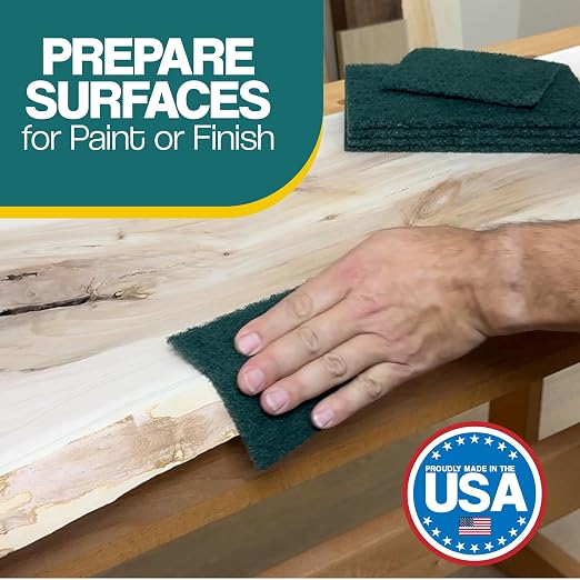 6" X 9" Non-Woven Grey Scuff Pads 240 Grit - 10 Pack (Green)