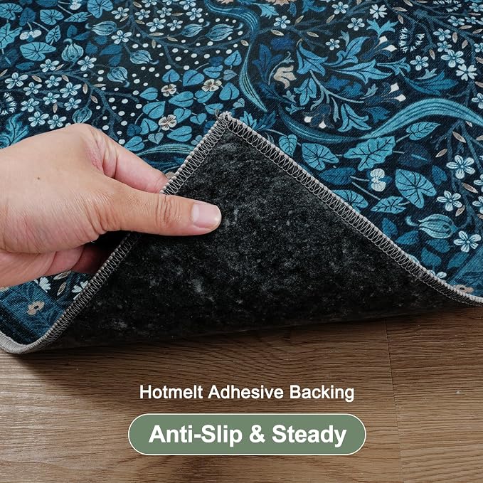 Anidaroel Floral Office Chair Mat for Hardwood Floor, 36"x48" Under Desk Chair Rug for Rolling Chair, Anti-Slip Computer Chair Mat, Low Pile Carpets Protector Mat for Home Office Gaming Room