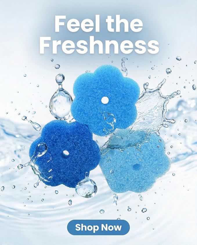 Scrub Flower Temperature Sensitive Sponges, Sapphire Hydrangea | Firm when cold and soft when warm, these odor-resistant scrubbers clean dishes, kitchen surfaces and more.