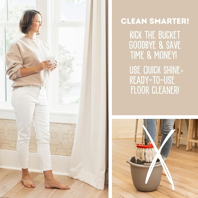 Quick Shine Multi-Action 11 Piece Interchangeable Spray Mop Kit w/Cleaner | Ultimate Gold All-In-One Pro Cleaning System, Lightweight Mop w/ Assorted Microfiber Pads & Triangular Attachmets