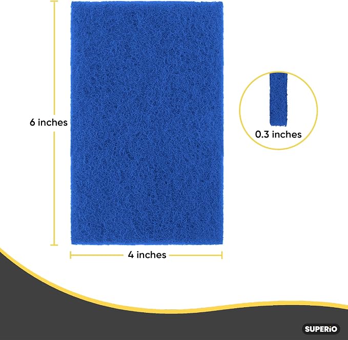 Superio Heavy Duty scouring Pads Non-Scratching Scrubber, Non-Scratch Cleaning Scrub Pads, Eco-Friendly Reusable Kitchen Scrubbing Pad, Great for Non-Stick Cookware
