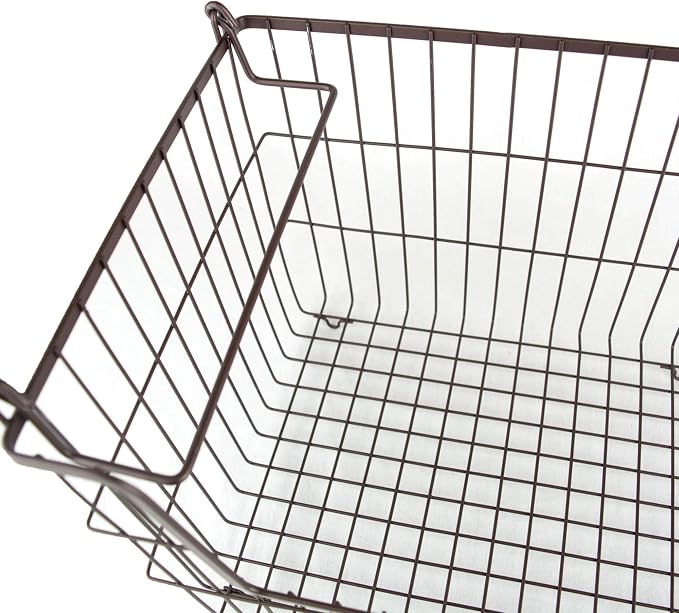 DII Metal Wire Utility Storage Bin, Large Rectangle, 13x10x11", Bronze