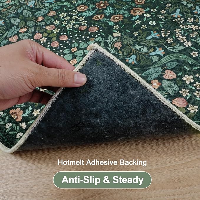 Anidaroel Floral Office Chair Mat for Hardwood & Tile Floor, 48"x60" Desk Chair Mat for Home Office, Under Desk Rug for Rolling Chair, Non Slip Computer Chair Mat, Low-Pile Carpet Protector Rug