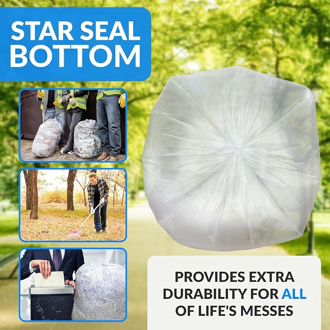 Reli. 30-33 Gallon Trash Bags Heavy Duty | 250 Trash Bags, Twist Ties | Clear, Serious Garbage Cleanup | Large Garbage Bags with Twist Ties, Made in USA | SuperValue