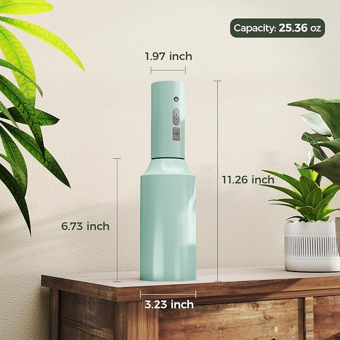 Bamworld Rechargeable Battery Powered Sprayer Electric Spray Bottle 750ml | Continuous Mist Sprayer for Plants Cleaning Hairstyling Gardening USB Fast Charging Indoor Outdoor Use Hands-Free Green
