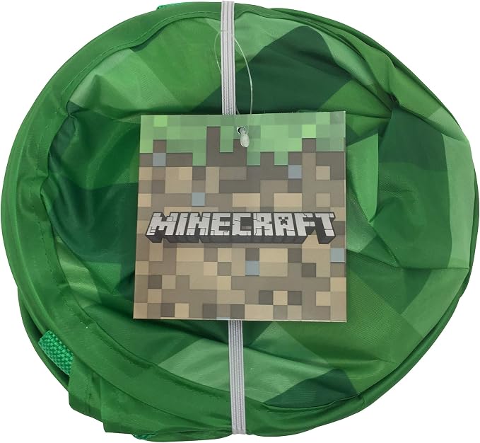 Jay Franco Minecraft Creeper Pop Up Hamper - Mesh Laundry Basket/Bag with Durable Handles, 22" x 14"
