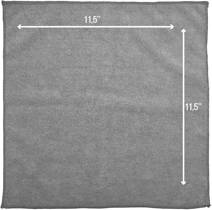 Chamois Cloth, Microfiber Cleaning Cloth 750 Pack, Borderless Towels Cleaning, Car Microfiber Towel, Drying Car Wash Towels (11.5" x 11.5", Grey)
