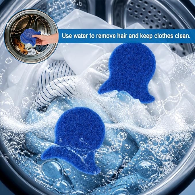 4pcs Pet Hair Removers for Laundry, Reusable Dog & Cat Washer Hair Removers Effectively Removes Pet Lint Tool for Clothes Washing Machines and Dryers