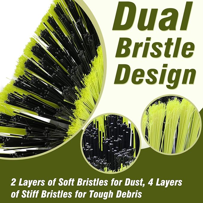 18" Push Broom with 47" Long Handle, Multi-Surface Floor Scrub Brush for Cleaning Deck, Patio, Garage, Driveway | Multi-Surface Floor Scrub Brush for Cleaning Deck, Patio, Garage, Driveway