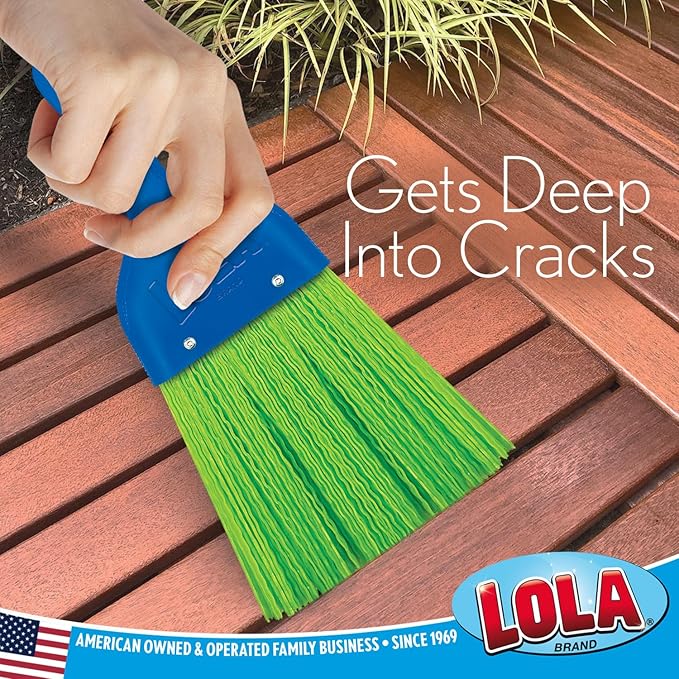 LOLA Whisk Broom, Hand Brush, 72 Pack Durable Bristles, Whisks Away Dirt & Debris, Compact, Hang Hole for Easy Storage, Indoor/Outdoor