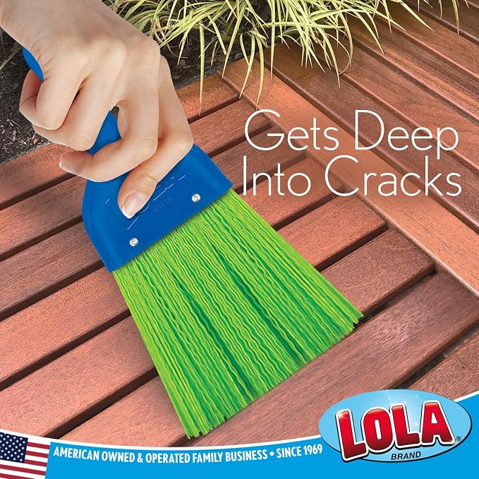 LOLA Whisk Broom, Hand Brush, 6 Pack Durable Bristles, Whisks Away Dirt & Debris, Compact, Hang Hole for Easy Storage, Indoor/Outdoor