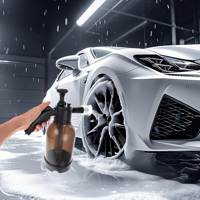 Hemoton Car Foam Sprayer with Pressurized Pump Bottle, High Pressure Foam Gun for Car Wash Detailing, Multi-use Cleaning Pump for Automotive Care
