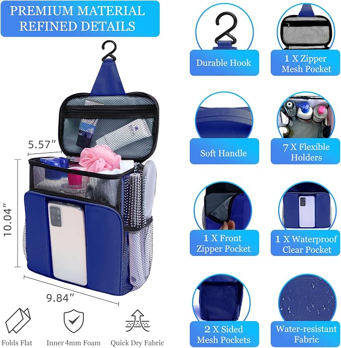 Dorm Room Essentials for College Students Girls Boys Guys, Shower Caddy | Travel Essentials Hanging Toiletry Bags for Traveling Women Men,Mesh Shower Caddies Portable for Camping,Gifts for Christmas