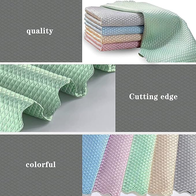 Kitchen Towels, 20 Pack Ultra Soft Reusable Absorbent Streak Free Kitchen Towels and Dishcloths Sets,Washable Quick Drying Micro Fiber Cloth for Dishes,House,Home,Car,Window,Kitchen Cleaning
