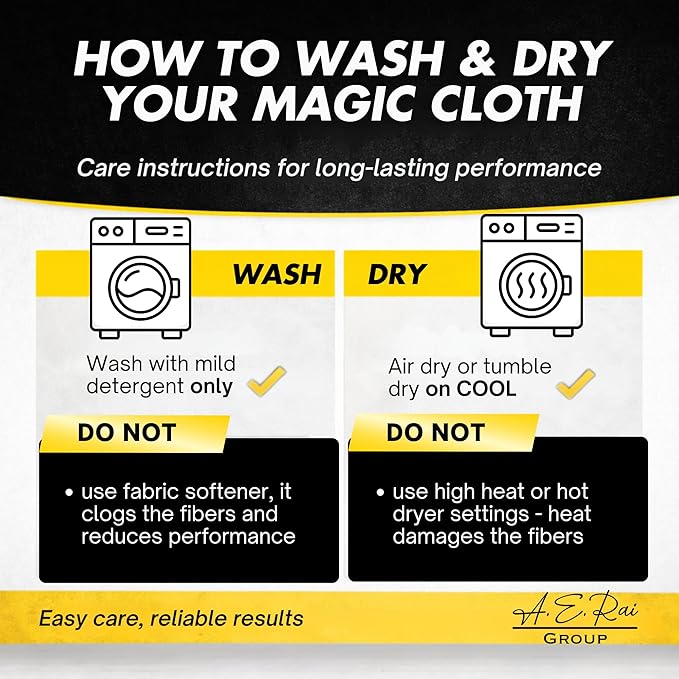 Streak Free Cleaning Cloth 3 Pack Clean Any Surface with Just Water Eco Friendly Environmentally Safe Perfect for Window, Mirror, Kitchen, Counters, Appliances, Car, Cycle, TV Screen