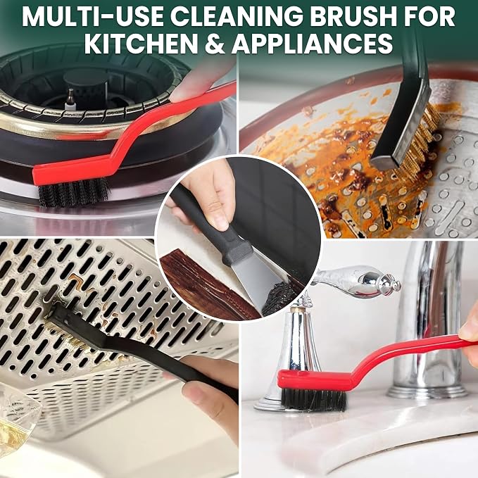 14 Pcs Crevice Cleaning Brush Set – Hard Bristle Cleaning Tools for Grout, Tile Floors, Gaps & Narrow Spaces – Multi-Purpose Grout Scrub Brush for Cleaning Bathroom, Shower, Window Tracks, Kitchen | Multi-Purpose Grout Scrub Brush for Tile Floors, Bath...