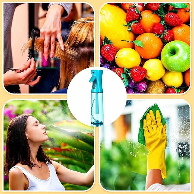 Spray Bottle For Hair,Continuous Spray Bottle, Empty Spray Bottles – Recycled Hair Misting Sprayer for Styling, Cleaning, Plants, Barbers (Blue)