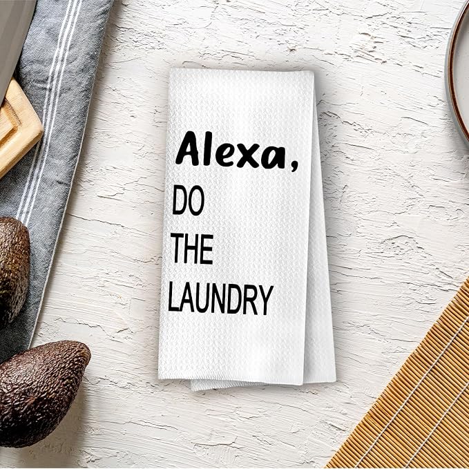 Funny Laundry Room Decor - Laundry Decorative Waffle Hand Towels for Washroom, Funny Hand Towels for Bathroom Decor, 16×24 Inches