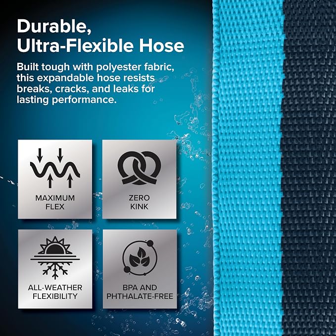 Camco EvoFlex2 50-ft Drinking Water Hose - RV Drinking Water Hose Reinforced with Fabric & Ultra Lightweight - Contains No_Lead, No_BPA & No_Phthalate - Abrasion Resistant (22579) (Pack of 3)