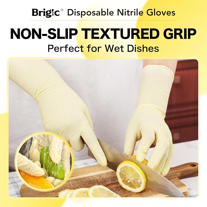 12 Inch Long Cuff Nitrile Gloves, Disposable Gloves | Extended Coverage • Textured Grip • Tear Resistant Protection