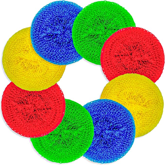 DecorRack 12 Mesh Scourers, Non-Scratch Plastic Scrubbers (12 Pack)
