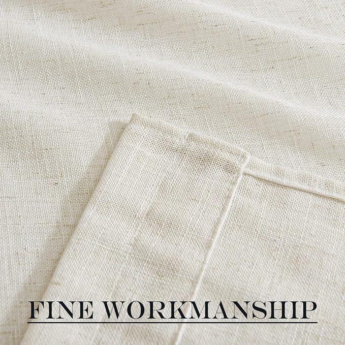 NICETOWN Linen Small Window Curtains for Classroom Kitchen Cafe | Basement Door Window Curtain for Privacy, Light Filtering, Rod Pocket with Tieback, 1 Panel, W26 x L50 inches Long, Linen