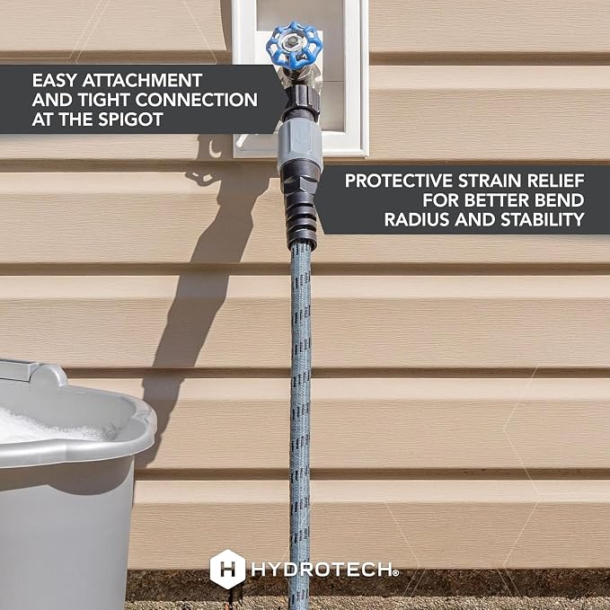 HydroTech 60 ft Auto Care Expandable Burst-Proof Hose, 5/8 in Diameter | Patented Force Control Technology delivers lightweight, kink-free flexibility, compact storage and dependable durability.