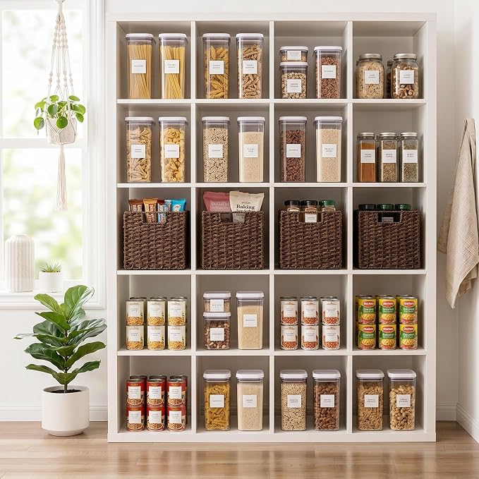 StorageWorks 9 inch Cube Storage Bins, Wicker Baskets for Storage, Brown | 2-Pack, Handwoven Wicker Storage Cubes,Paper Rope Square Cube Organizer Bins,Foldable,Baskets for Organizing,9x9 Storage Cube