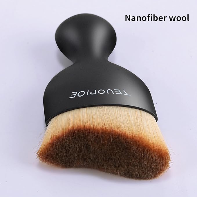 Car Detailing Brush for Interior Dusting and Air Vents, Brown | Soft synthetic bristles clean dashboards, vents, and consoles. Lightweight PP handle is suitable for dry or wet use.