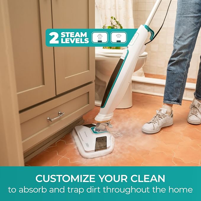 Kenmore S200 Series Steam Mop for Floor Cleaning | Easy Scrubber, 2pcs Washable Pads, 2 Modes, Quick-Heating, Lightweight for Hardwood and Tile - SM2060