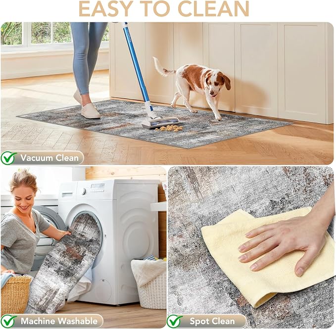 Office Chair Mat for Hardwood Floor&Tile Floor,36"X 48"-Abstract Grey | Heavy Duty Desk Chair Mat for Hard Floors,Under Desk Rug for Rolling Computer Chair,Anti Slip,Low Pile Carpet Floor