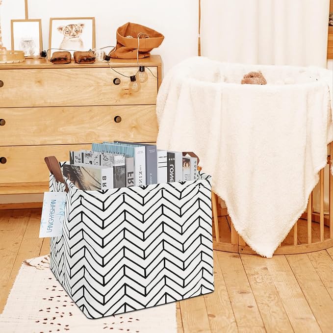 Square Storage Baskets Children Shelves Gift Toy Organizer Room Geometric | Laundry Hamper Collapse Canvas with Handles for Organizing Home Kitchen Children Toys Office Closet Shelf
