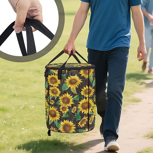 Gothic Sun Moon 24 Gallon Camping Trash Can Collapsible Outdoor Garbage Can Compact Easy to Store Recycling Bin for Camping RV Travel Waterproof Storage Bags for Clothes
