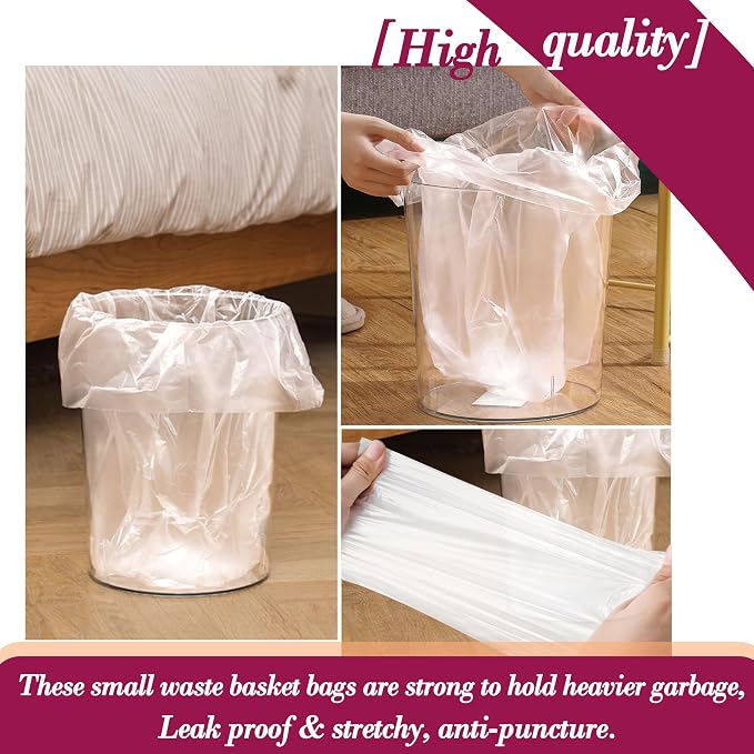 4 Gallon 180pcs Small multicolor Trash Bags Strong Garbage Bags, Bathroom Trash Can Bin Liners, Plastic Bags for Home Bedroom Office, Waste Basket Liner, Fit 12-15 Liter, 3.5,4,4.5 Gal-(4G-6M180)