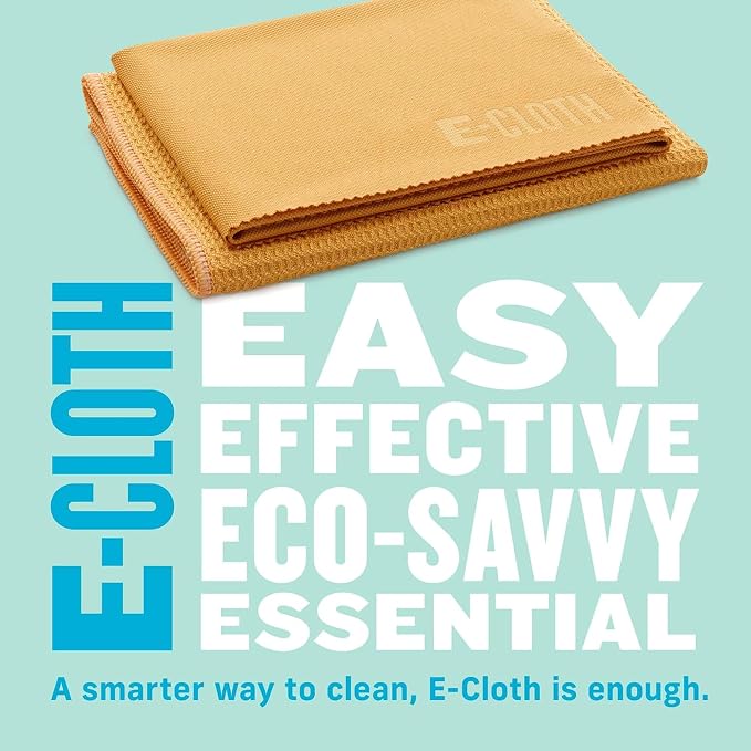 E-Cloth Window and Glass Cleaner Kit, Just Add Water - 1 Kit | Chemical-Free Cleaning - Reusable & Machine Washable Towel, Versatile Use for Mirrors, Cars, & Lenses, Tangerine Orange