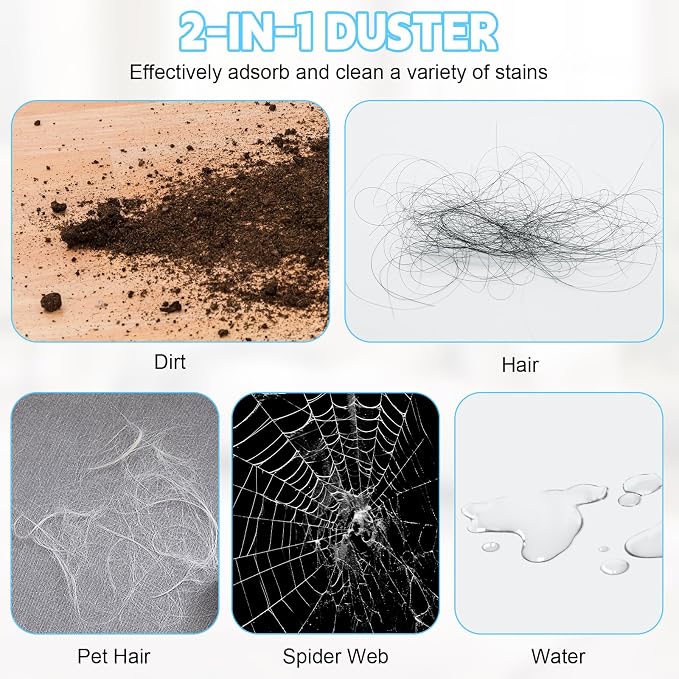 Eunice Ceiling Fan Cleaner Duster with Extension Pole | 13-50Inch Reusable Fan Blade Cleaning Tool for Cobweb Walls and Door Window