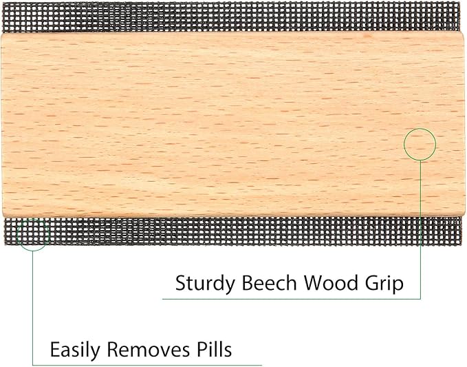 Boao 2 Pcs Wooden Sweater Comb Remove Pilling Double Edge Fabric Shaver | Remove Pills and Fuzz from Clothing, Pill Remover for Scarves Wool Coats Pant Legs Knits Woolens Blankets