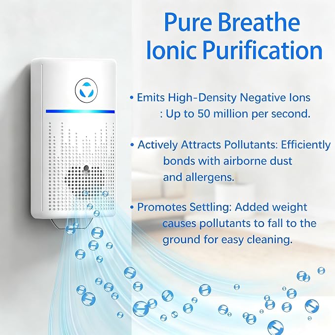 Air Ionizers for Home 4 Pack, Air Purifiers Plug in for Bedroom, Office, Kitchen, Quiet Portable Air Freshener for Odor, Smoke, Pets, Fresh Odor Eliminator Kit, Mini Air Cleaner
