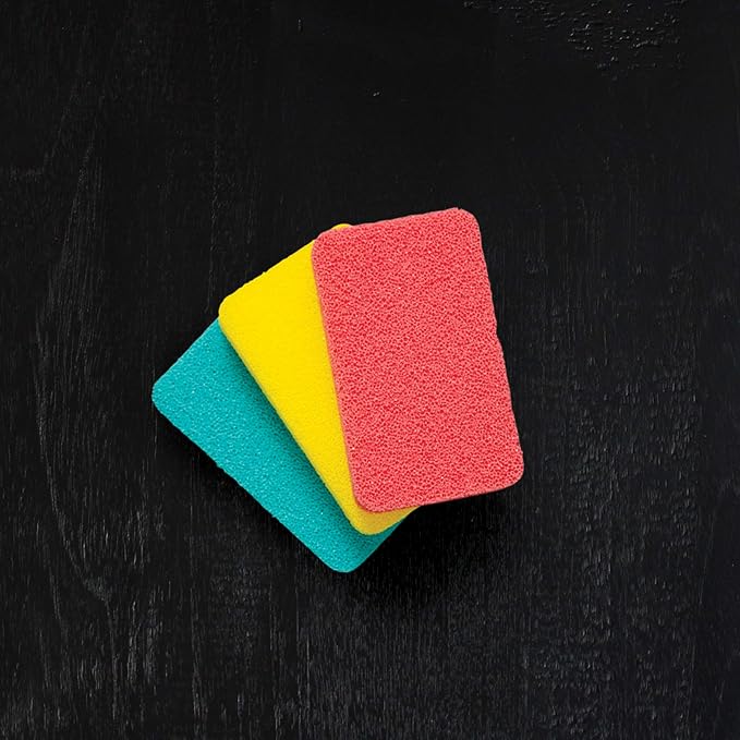 Handy Gourmet Silicone Sponges (Set of 3 Colors) Kitchen and Dish Scrubber, Fragrance, Mildew, Odor Free, Multi (JB8489S3)
