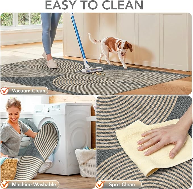 Office Chair Mat for Hardwood Floor&Tile Floor,48"X 60"-Geo Grey | Heavy Duty Desk Chair Mat for Hard Floors,Under Desk Rug for Rolling Computer Chair,Anti Slip,Low Pile Carpet Floor
