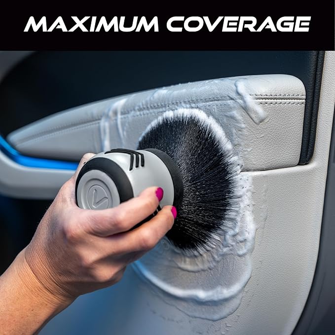 VIKING Car Cleaning Interior Detail Brush | Super-Soft Bristles, Interior Detail and Cleaning, Car Detailing Kit, Storage Stand Included