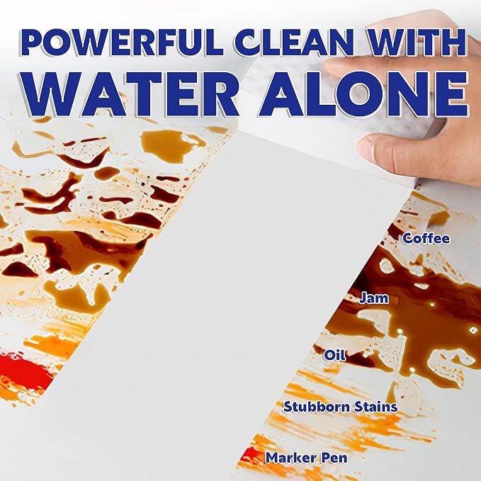 Magic Sponge Eraser, 30 Pack 4X Density Melamine Sponge | GRS Certified, Extra Durable & Long Lasting Cleaning Sponge, Stovetop Cooktop Cleaner Sponge for Kitchen Glass Marble